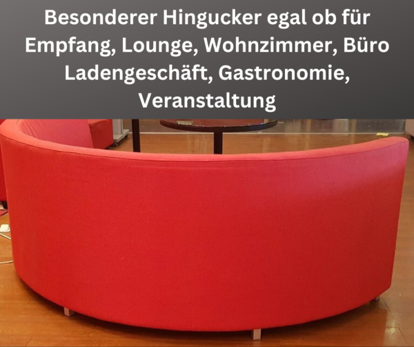Design Rundecke B255xT137xH93 Rot + Tisch gratis NP: 2.900,-€