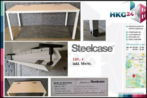Schreibtisch Arbeitstisch höhenverstellbar auf Rollen Steelcase