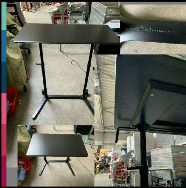 Haworth Eddy höhenverstellbarer Schreibtisch Stehpult Metall schw rollbar