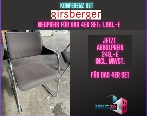 4er Set hochwertige Konferenzstühle Stuhl Girsberger NP 1.190,-€