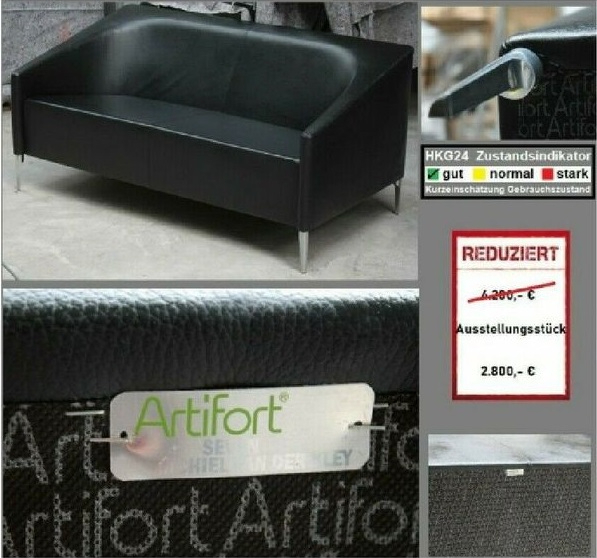 Aussteller Artifort "Seven" Designercouch in Leder UVP: 4.200,- €