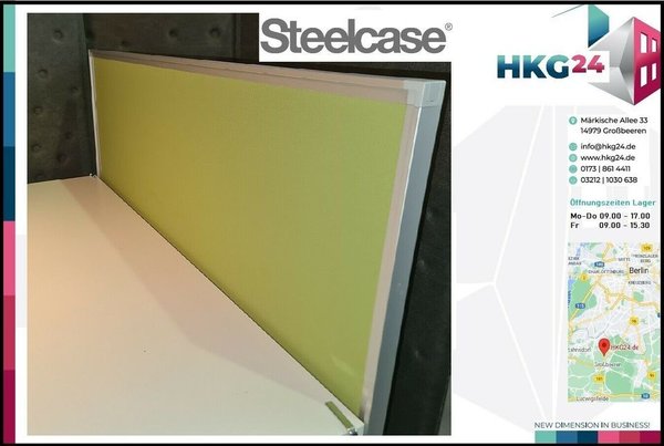 Sichtschutz Wand für Schreibtisch Grün/Alu original Steelcase UVP 343,90 €