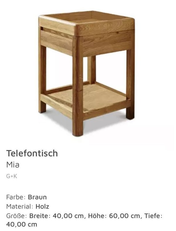 Telefontisch "Mia" 40x60x40 Aussteller Normalpreis 159,-€