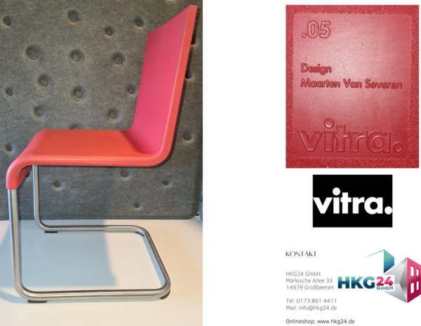 2x Vitra No 5 Design Besucherstuhl Konferenzstuhl rot NP: 649,-€