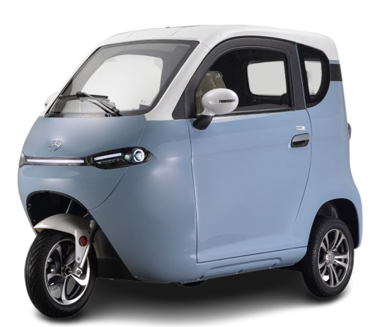 E-Miniauto Futura 3.0 3rädrig 45/25 km/h, 80 km Reichweite in Blau-Weiß oder in Schwarz